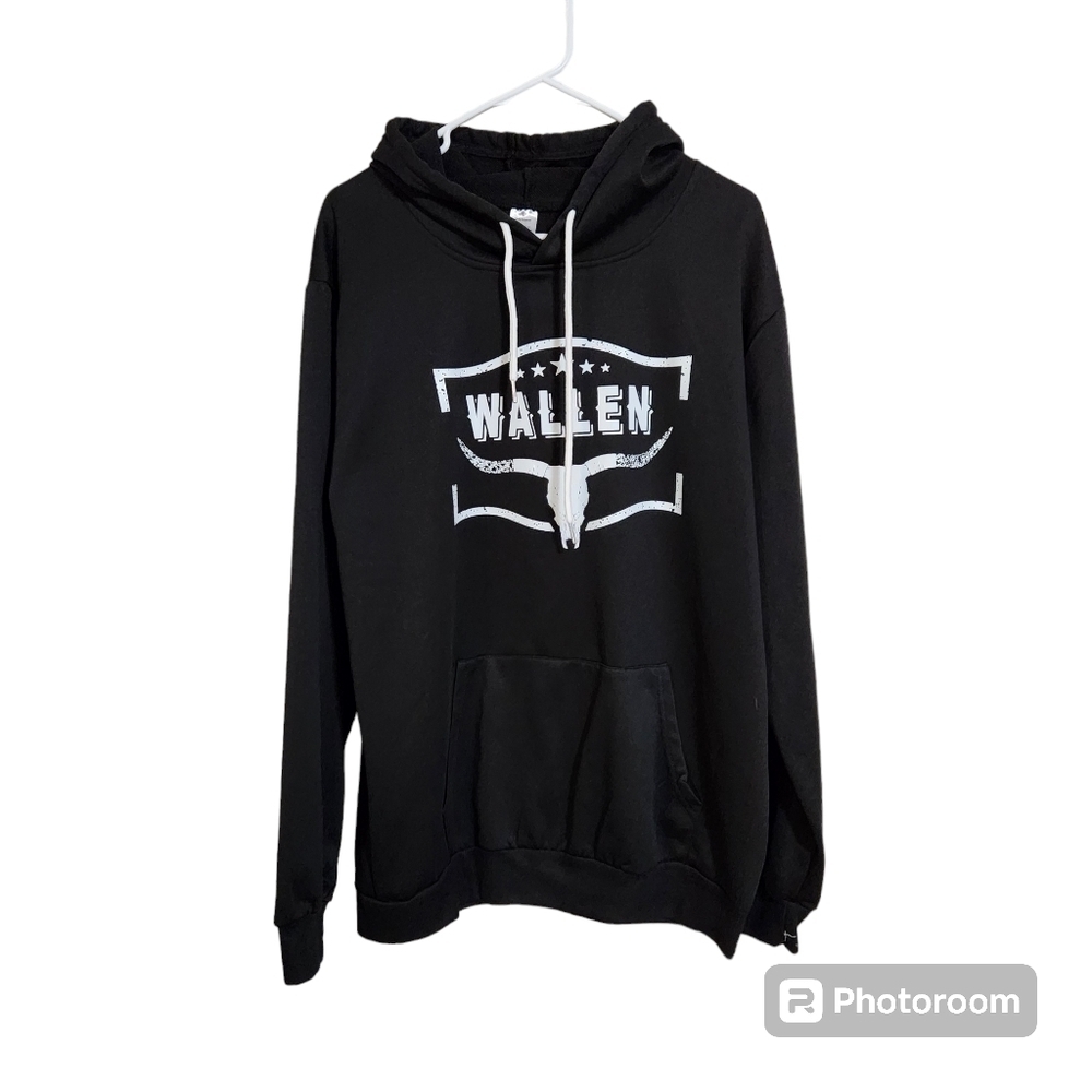 Morgan Wallen Black Cow Skull Hoodie, SZ Large